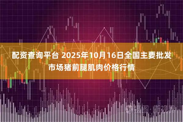 配资查询平台 2025年10月16日全国主要批发市场猪前腿肌肉价格行情